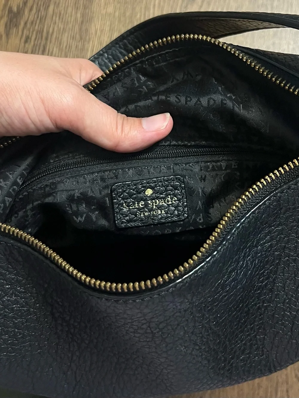 Kate Spade Prospect Place Kaia Hobo Black Pebbled Leather Shoulder Bag Purse